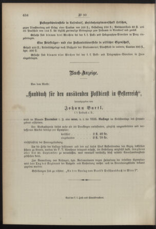 Post- und Telegraphen-Verordnungsblatt für das Verwaltungsgebiet des K.-K. Handelsministeriums 18920904 Seite: 4