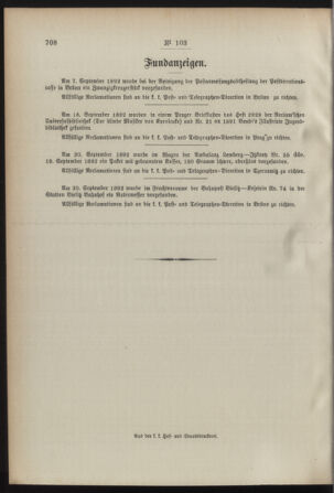 Post- und Telegraphen-Verordnungsblatt für das Verwaltungsgebiet des K.-K. Handelsministeriums 18921004 Seite: 4