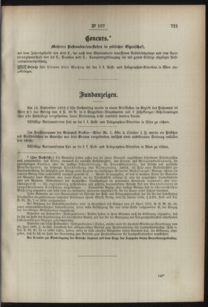 Post- und Telegraphen-Verordnungsblatt für das Verwaltungsgebiet des K.-K. Handelsministeriums 18921015 Seite: 3