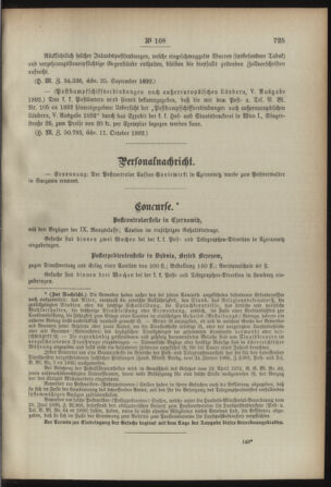 Post- und Telegraphen-Verordnungsblatt für das Verwaltungsgebiet des K.-K. Handelsministeriums 18921018 Seite: 3