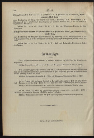 Post- und Telegraphen-Verordnungsblatt für das Verwaltungsgebiet des K.-K. Handelsministeriums 18921028 Seite: 4