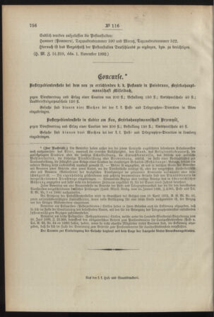 Post- und Telegraphen-Verordnungsblatt für das Verwaltungsgebiet des K.-K. Handelsministeriums 18921109 Seite: 4