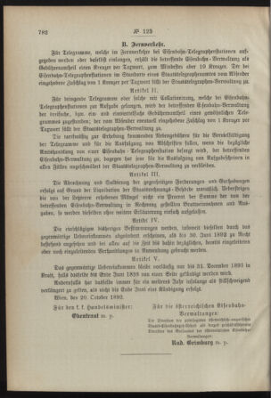 Post- und Telegraphen-Verordnungsblatt für das Verwaltungsgebiet des K.-K. Handelsministeriums 18921123 Seite: 2