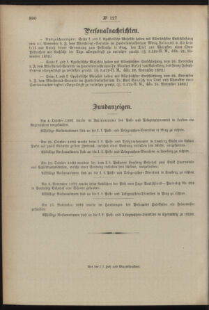 Post- und Telegraphen-Verordnungsblatt für das Verwaltungsgebiet des K.-K. Handelsministeriums 18921201 Seite: 4