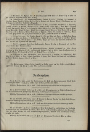 Post- und Telegraphen-Verordnungsblatt für das Verwaltungsgebiet des K.-K. Handelsministeriums 18921218 Seite: 3