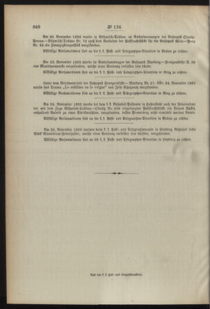 Post- und Telegraphen-Verordnungsblatt für das Verwaltungsgebiet des K.-K. Handelsministeriums 18921218 Seite: 4