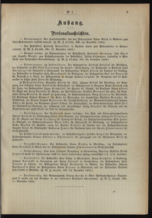 Post- und Telegraphen-Verordnungsblatt für das Verwaltungsgebiet des K.-K. Handelsministeriums 18930102 Seite: 3