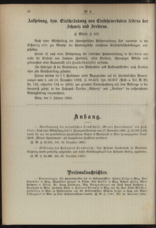 Post- und Telegraphen-Verordnungsblatt für das Verwaltungsgebiet des K.-K. Handelsministeriums 18930107 Seite: 2