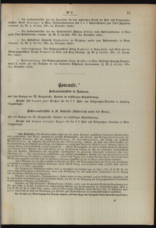 Post- und Telegraphen-Verordnungsblatt für das Verwaltungsgebiet des K.-K. Handelsministeriums 18930107 Seite: 3