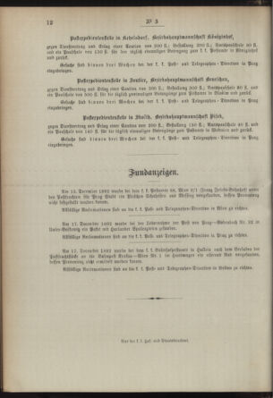 Post- und Telegraphen-Verordnungsblatt für das Verwaltungsgebiet des K.-K. Handelsministeriums 18930107 Seite: 4