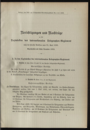 Post- und Telegraphen-Verordnungsblatt für das Verwaltungsgebiet des K.-K. Handelsministeriums 18930107 Seite: 5