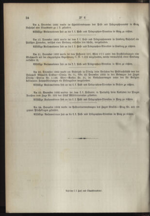 Post- und Telegraphen-Verordnungsblatt für das Verwaltungsgebiet des K.-K. Handelsministeriums 18930112 Seite: 4