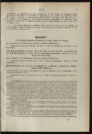 Post- und Telegraphen-Verordnungsblatt für das Verwaltungsgebiet des K.-K. Handelsministeriums 18930131 Seite: 3