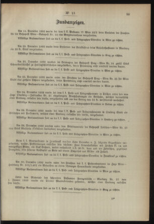 Post- und Telegraphen-Verordnungsblatt für das Verwaltungsgebiet des K.-K. Handelsministeriums 18930201 Seite: 3