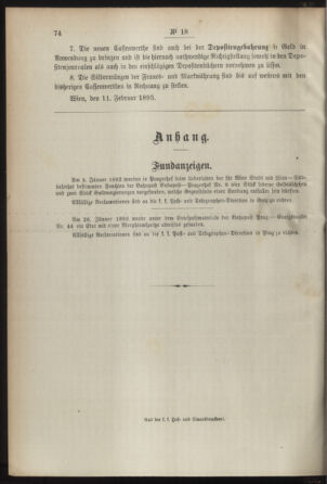 Post- und Telegraphen-Verordnungsblatt für das Verwaltungsgebiet des K.-K. Handelsministeriums 18930216 Seite: 4