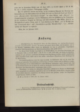 Post- und Telegraphen-Verordnungsblatt für das Verwaltungsgebiet des K.-K. Handelsministeriums 18930222 Seite: 2