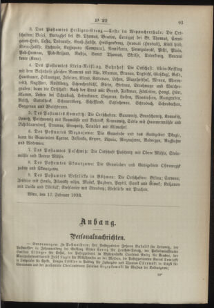 Post- und Telegraphen-Verordnungsblatt für das Verwaltungsgebiet des K.-K. Handelsministeriums 18930225 Seite: 3