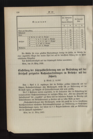 Post- und Telegraphen-Verordnungsblatt für das Verwaltungsgebiet des K.-K. Handelsministeriums 18930323 Seite: 2