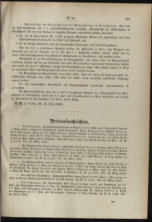 Post- und Telegraphen-Verordnungsblatt für das Verwaltungsgebiet des K.-K. Handelsministeriums 18930405 Seite: 3