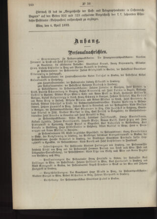 Post- und Telegraphen-Verordnungsblatt für das Verwaltungsgebiet des K.-K. Handelsministeriums 18930407 Seite: 2