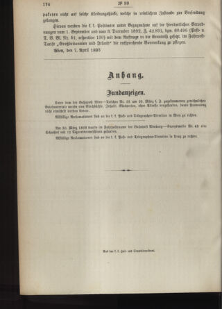 Post- und Telegraphen-Verordnungsblatt für das Verwaltungsgebiet des K.-K. Handelsministeriums 18930411 Seite: 4