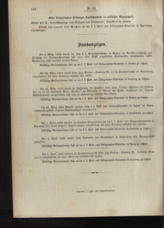 Post- und Telegraphen-Verordnungsblatt für das Verwaltungsgebiet des K.-K. Handelsministeriums 18930417 Seite: 4