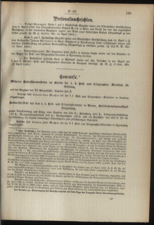 Post- und Telegraphen-Verordnungsblatt für das Verwaltungsgebiet des K.-K. Handelsministeriums 18930422 Seite: 3