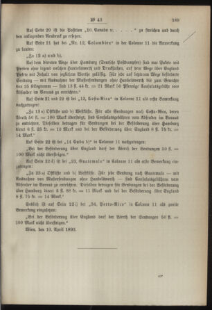 Post- und Telegraphen-Verordnungsblatt für das Verwaltungsgebiet des K.-K. Handelsministeriums 18930423 Seite: 3