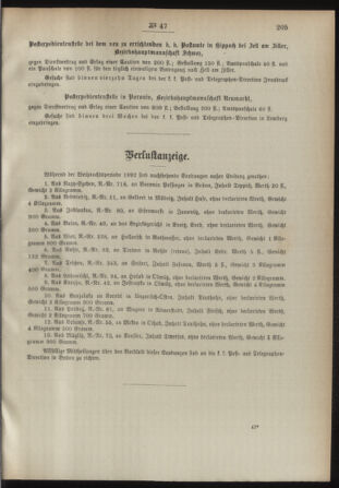 Post- und Telegraphen-Verordnungsblatt für das Verwaltungsgebiet des K.-K. Handelsministeriums 18930502 Seite: 3