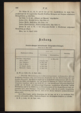 Post- und Telegraphen-Verordnungsblatt für das Verwaltungsgebiet des K.-K. Handelsministeriums 18930505 Seite: 2