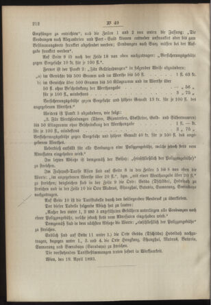 Post- und Telegraphen-Verordnungsblatt für das Verwaltungsgebiet des K.-K. Handelsministeriums 18930509 Seite: 2