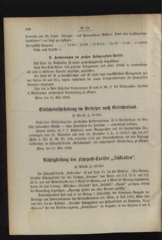 Post- und Telegraphen-Verordnungsblatt für das Verwaltungsgebiet des K.-K. Handelsministeriums 18930529 Seite: 2