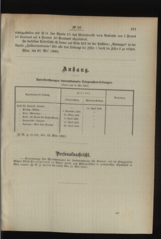 Post- und Telegraphen-Verordnungsblatt für das Verwaltungsgebiet des K.-K. Handelsministeriums 18930529 Seite: 3