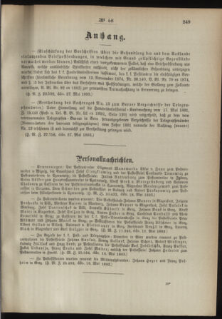 Post- und Telegraphen-Verordnungsblatt für das Verwaltungsgebiet des K.-K. Handelsministeriums 18930605 Seite: 3