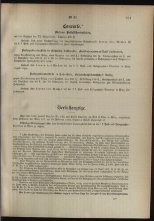 Post- und Telegraphen-Verordnungsblatt für das Verwaltungsgebiet des K.-K. Handelsministeriums 18930613 Seite: 3