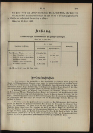 Post- und Telegraphen-Verordnungsblatt für das Verwaltungsgebiet des K.-K. Handelsministeriums 18930623 Seite: 3