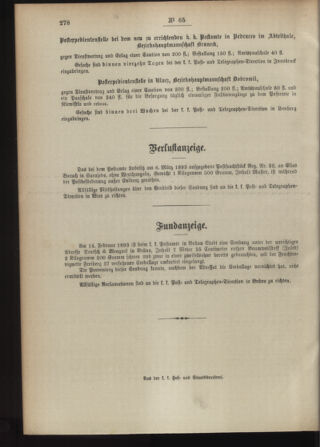 Post- und Telegraphen-Verordnungsblatt für das Verwaltungsgebiet des K.-K. Handelsministeriums 18930624 Seite: 4