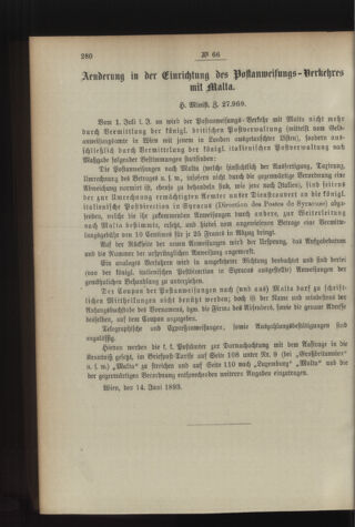 Post- und Telegraphen-Verordnungsblatt für das Verwaltungsgebiet des K.-K. Handelsministeriums 18930626 Seite: 2