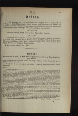 Post- und Telegraphen-Verordnungsblatt für das Verwaltungsgebiet des K.-K. Handelsministeriums 18930626 Seite: 3