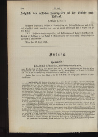 Post- und Telegraphen-Verordnungsblatt für das Verwaltungsgebiet des K.-K. Handelsministeriums 18930701 Seite: 2