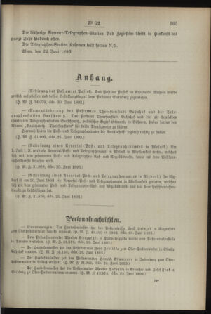 Post- und Telegraphen-Verordnungsblatt für das Verwaltungsgebiet des K.-K. Handelsministeriums 18930706 Seite: 3