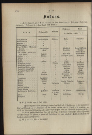 Post- und Telegraphen-Verordnungsblatt für das Verwaltungsgebiet des K.-K. Handelsministeriums 18930715 Seite: 2