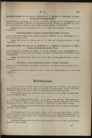 Post- und Telegraphen-Verordnungsblatt für das Verwaltungsgebiet des K.-K. Handelsministeriums 18930724 Seite: 3