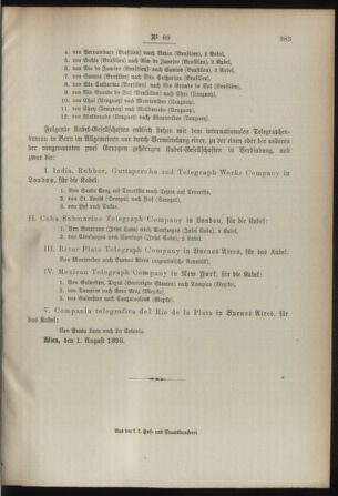 Post- und Telegraphen-Verordnungsblatt für das Verwaltungsgebiet des K.-K. Handelsministeriums 18930815 Seite: 9