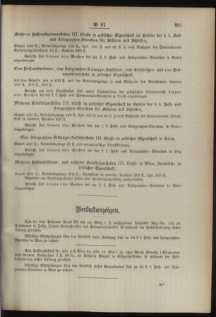 Post- und Telegraphen-Verordnungsblatt für das Verwaltungsgebiet des K.-K. Handelsministeriums 18930821 Seite: 3