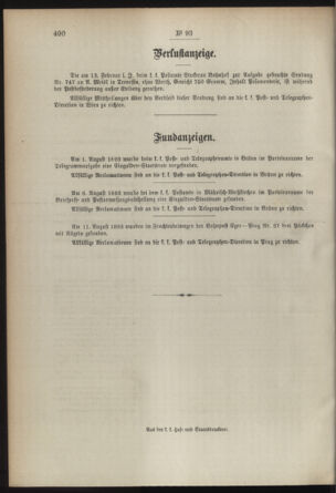 Post- und Telegraphen-Verordnungsblatt für das Verwaltungsgebiet des K.-K. Handelsministeriums 18930828 Seite: 4