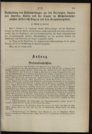 Post- und Telegraphen-Verordnungsblatt für das Verwaltungsgebiet des K.-K. Handelsministeriums 18930904 Seite: 7