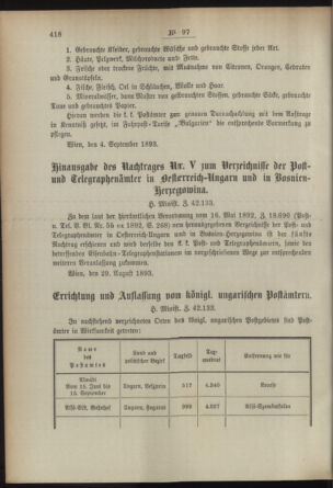 Post- und Telegraphen-Verordnungsblatt für das Verwaltungsgebiet des K.-K. Handelsministeriums 18930906 Seite: 2