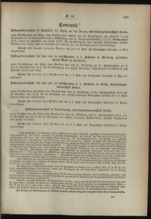 Post- und Telegraphen-Verordnungsblatt für das Verwaltungsgebiet des K.-K. Handelsministeriums 18930907 Seite: 3