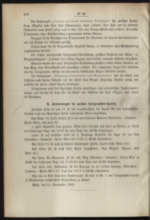 Post- und Telegraphen-Verordnungsblatt für das Verwaltungsgebiet des K.-K. Handelsministeriums 18930919 Seite: 2